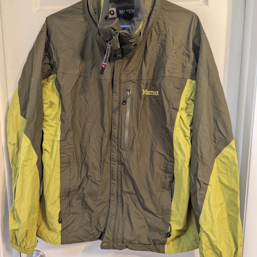 Marmot Men's Green and Yellow Jacket